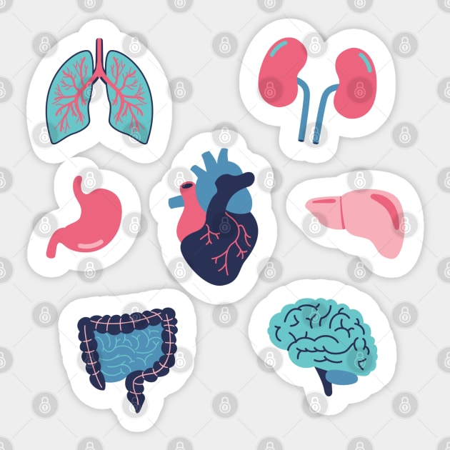 Body organs pack Sticker by myabstractmind